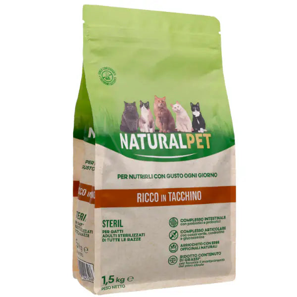 NaturalPet Cat Sterilised Tacchino   bauzaarit.myshopify.com