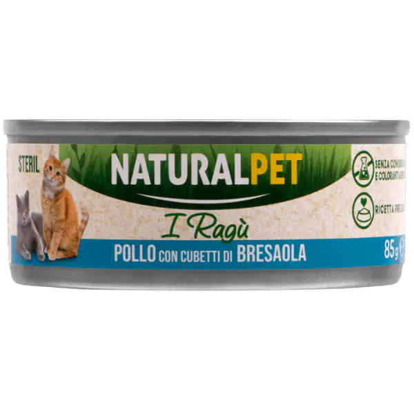 NaturalPet Cat Sterilized Deliziosi Ragù di carne 85 gr   bauzaarit.myshopify.com