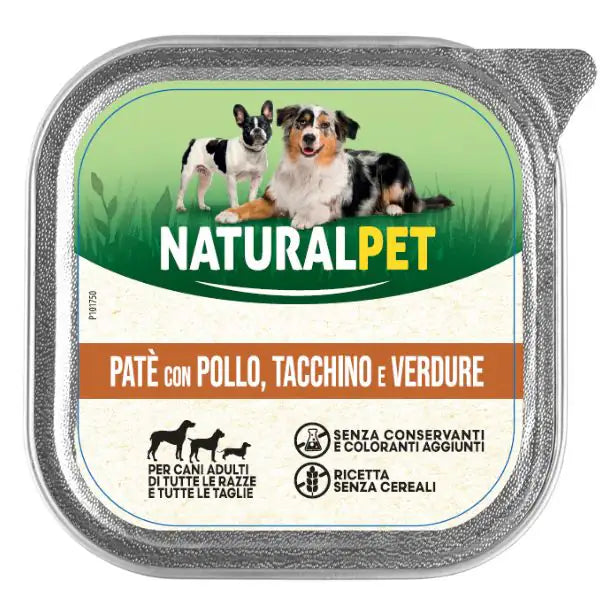 NaturalPet Dog Adult Patè 150 gr  Pollo, tacchino e verdure bauzaarit.myshopify.com