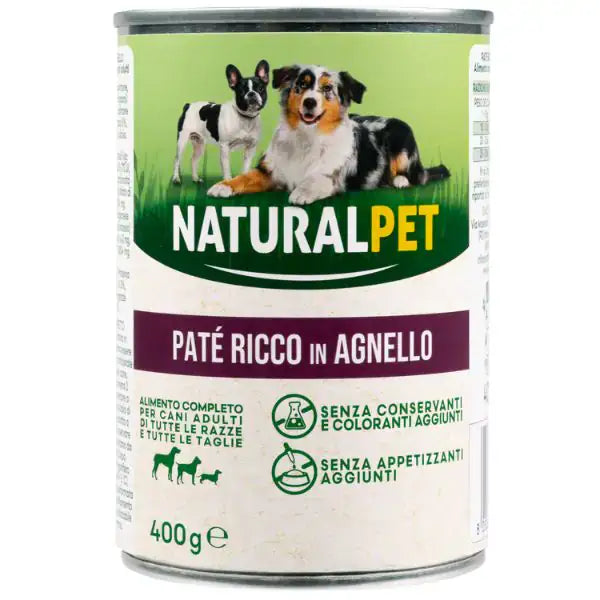 NaturalPet Dog Adult Patè All Breeds 400 gr  Agnello Bauzaar.it