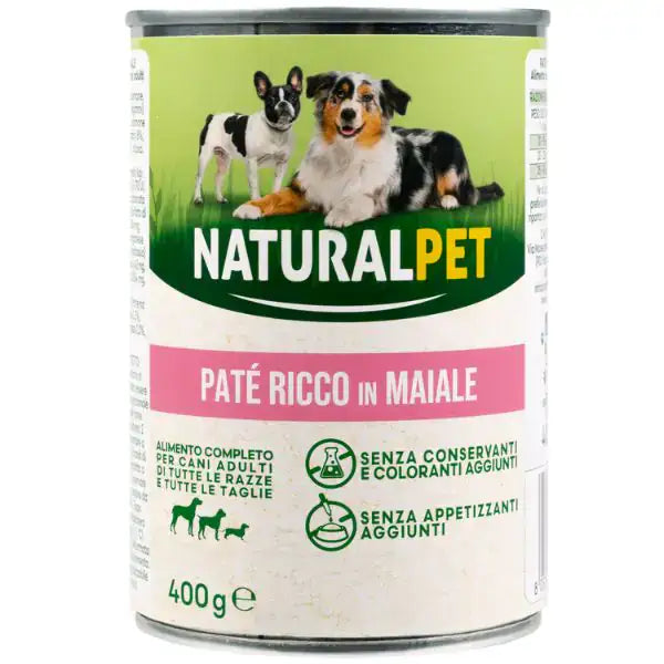 NaturalPet Dog Adult Patè All Breeds 400 gr  Maiale Bauzaar.it