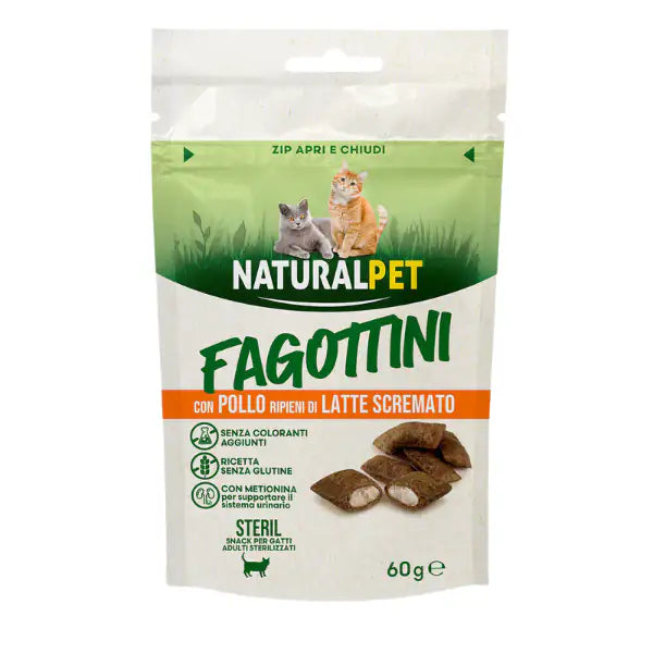 NaturalPet Fagottini ripieni Cat Adult 60 gr  Sterilised Pollo bauzaarit.myshopify.com