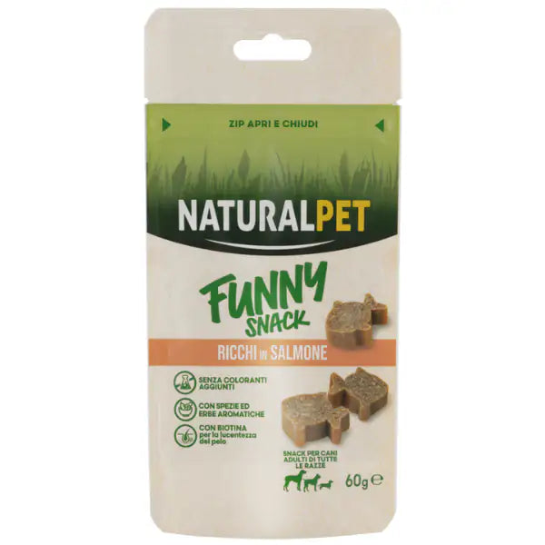 NaturalPet Funny snack per cani 60 gr  Pesciolini con salmone bauzaarit.myshopify.com