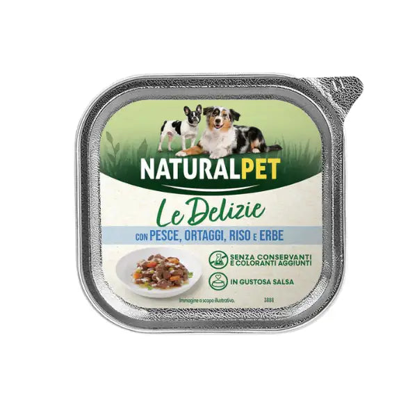 NaturalPet Le Delizie Paté in salsa Dog Adult All Breeds 150 gr  Pesce, ortaggi, riso ed erbe bauzaarit.myshopify.com