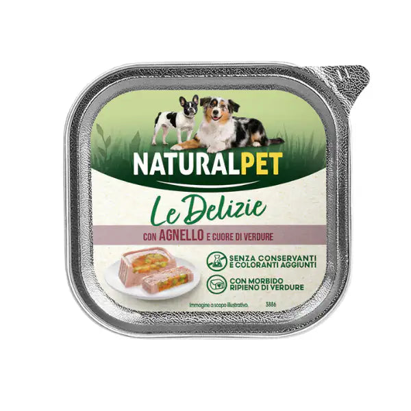 NaturalPet Le Delizie Paté ripieno Dog Adult All Breeds 150 gr  Cuore di verdure con agnello bauzaarit.myshopify.com