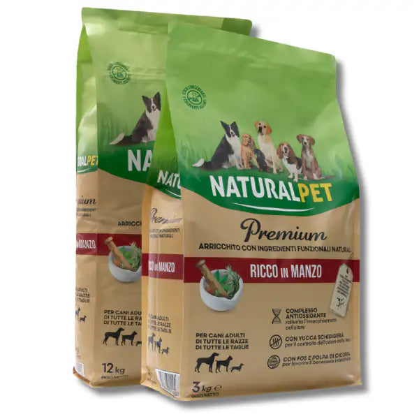 NaturalPet Premium Adult All Breeds Manzo   bauzaarit.myshopify.com