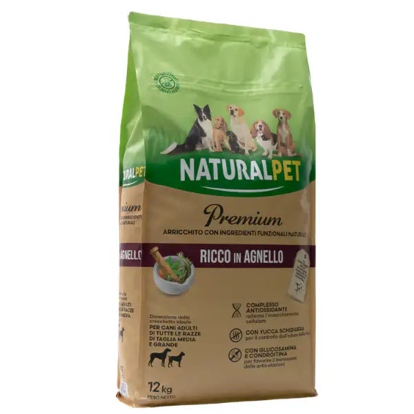 NaturalPet Premium Adult Medium/Large Agnello  12 kg bauzaarit.myshopify.com