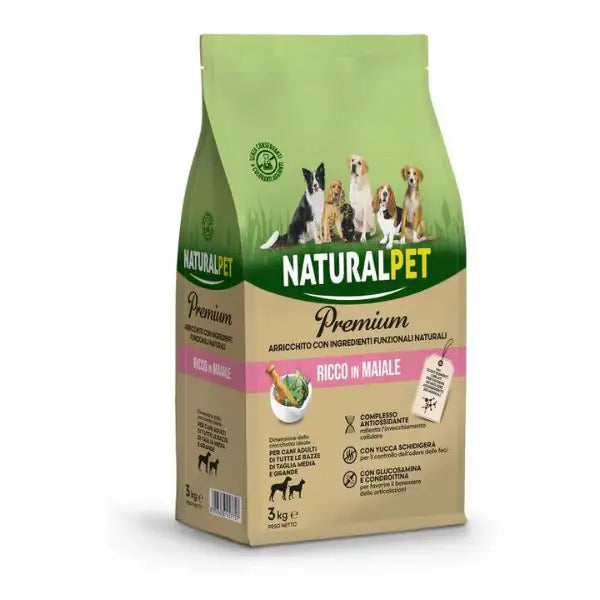 NaturalPet Premium Adult Medium/Large Maiale  3 kg bauzaarit.myshopify.com