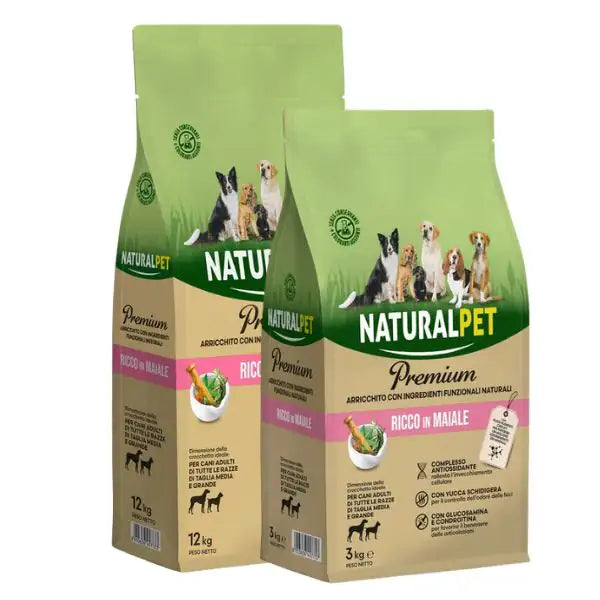 NaturalPet Premium Adult Medium/Large Maiale   bauzaarit.myshopify.com