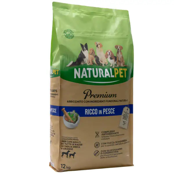 NaturalPet Premium Adult Medium/Large Pesce  12 kg bauzaarit.myshopify.com