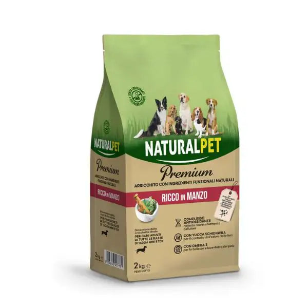 NaturalPet Premium Adult Mini & Toy Manzo  2 kg bauzaarit.myshopify.com