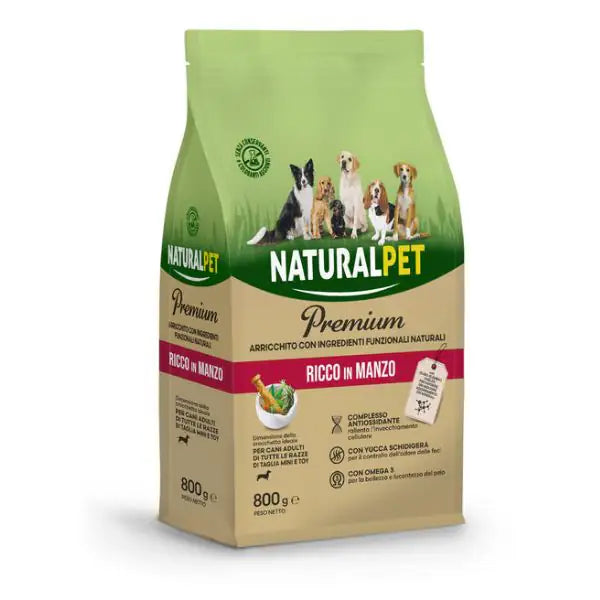 NaturalPet Premium Adult Mini & Toy Manzo  800 gr bauzaarit.myshopify.com