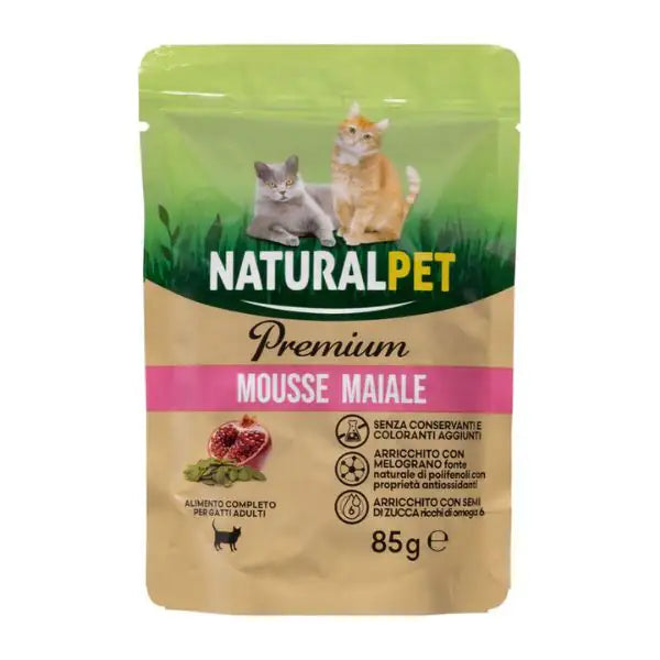 NaturalPet Premium Cat Adult 85gr  Maiale e melograno bauzaarit.myshopify.com
