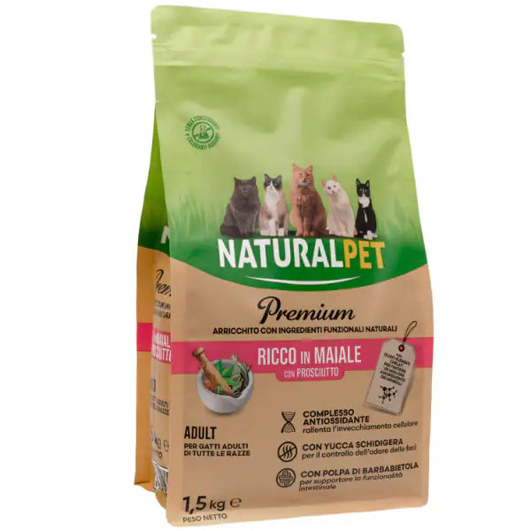 NaturalPet Premium Cat Adult Maiale e prosciutto  1,5 kg bauzaarit.myshopify.com