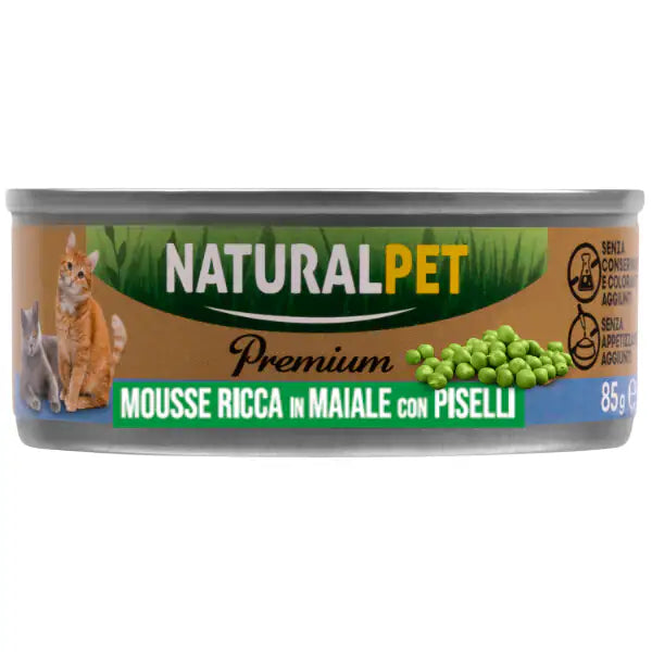 NaturalPet Premium Cat Adult Mousse 85 gr  Maiale con piselli bauzaarit.myshopify.com