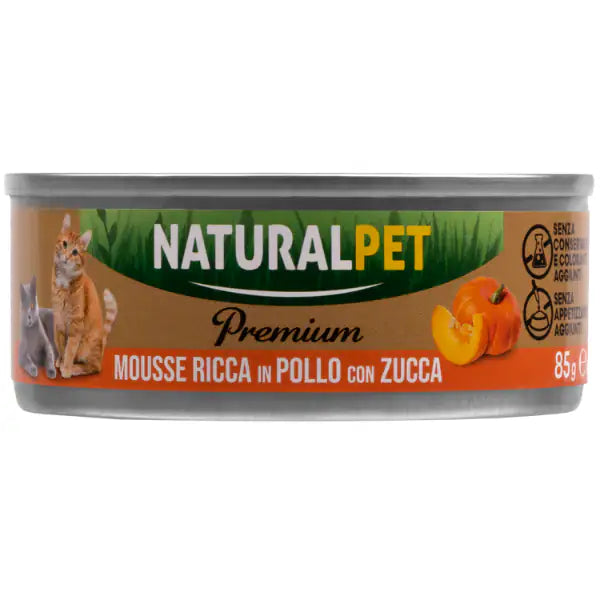 NaturalPet Premium Cat Adult Mousse 85 gr  Pollo con zucca bauzaarit.myshopify.com