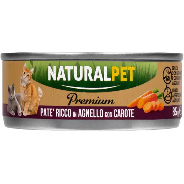 NaturalPet Premium Cat Adult Patè 85 gr  Agnello con carote bauzaarit.myshopify.com