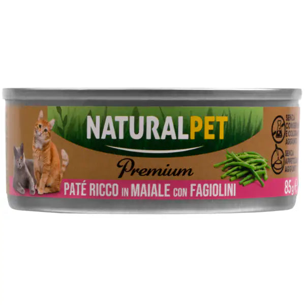 NaturalPet Premium Cat Adult Patè 85 gr  Maiale con fagiolini bauzaarit.myshopify.com