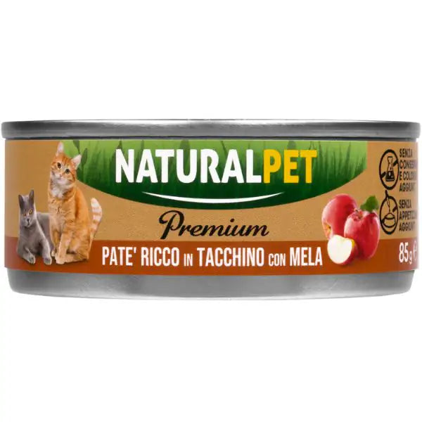 NaturalPet Premium Cat Adult Patè 85 gr  Tacchino con mela bauzaarit.myshopify.com