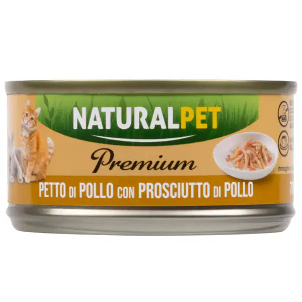 NaturalPet Premium Cat Adult umido in gelatina 70 gr  Petto di pollo con prosciutto di pollo bauzaarit.myshopify.com