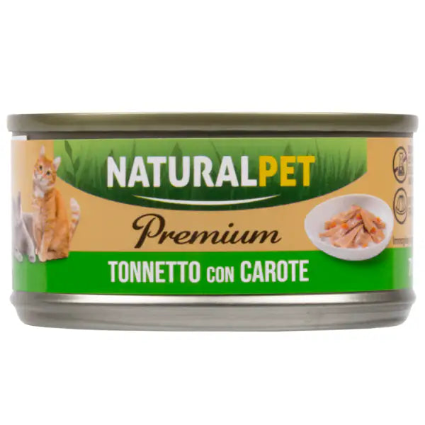 NaturalPet Premium Cat Adult umido in gelatina 70 gr  Tonnetto con carote bauzaarit.myshopify.com
