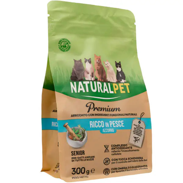 NaturalPet Premium Cat Senior Pesce azzurro  300 gr bauzaarit.myshopify.com