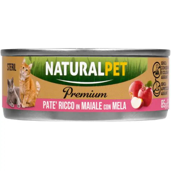 NaturalPet Premium Cat Sterilised Patè 85 gr  Maiale con mela bauzaarit.myshopify.com