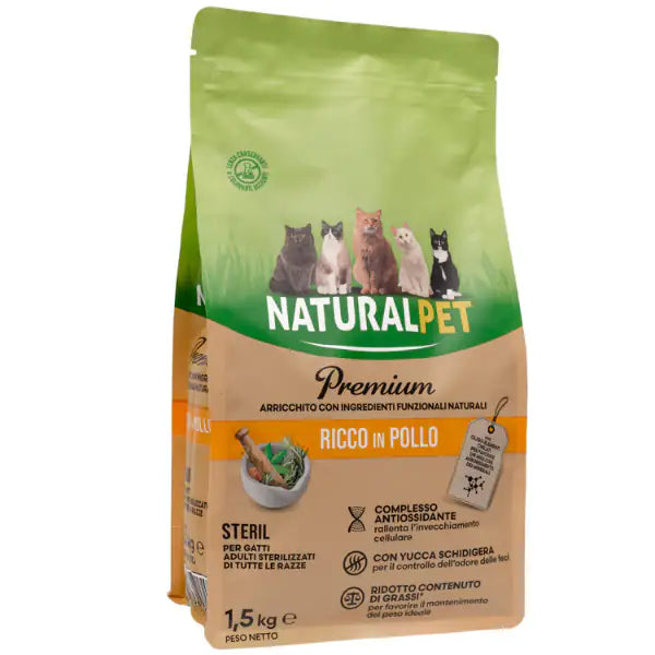 NaturalPet Premium Cat Sterilised Pollo  1,5 kg bauzaarit.myshopify.com