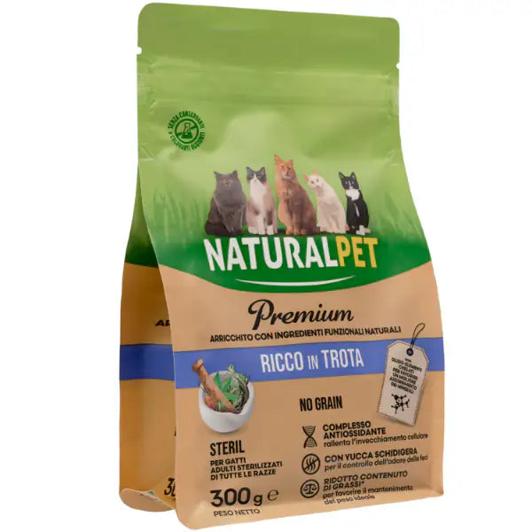 NaturalPet Premium Cat Sterilised Trota  300 gr bauzaarit.myshopify.com