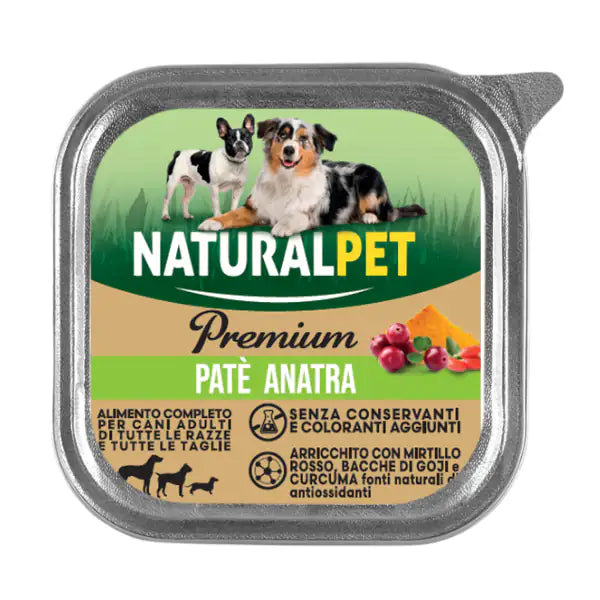 NaturalPet Premium Dog Adult All Breeds Patè 150 gr  Anatra e mirtilli bauzaarit.myshopify.com
