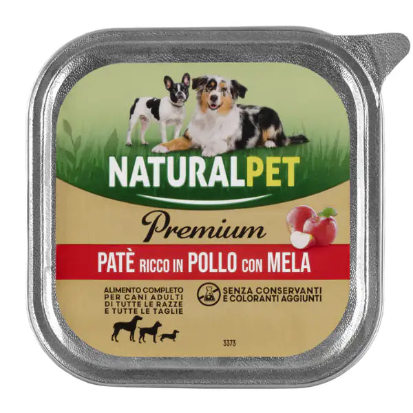 NaturalPet Premium Dog Adult All Breeds Patè 150 gr  Pollo e mela bauzaarit.myshopify.com
