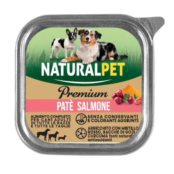 NaturalPet Premium Dog Adult All Breeds Patè 150 gr  Salmone e mirtilli bauzaarit.myshopify.com