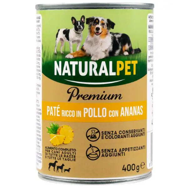NaturalPet Premium Dog Adult Patè 400 gr  Pollo con ananas bauzaarit.myshopify.com
