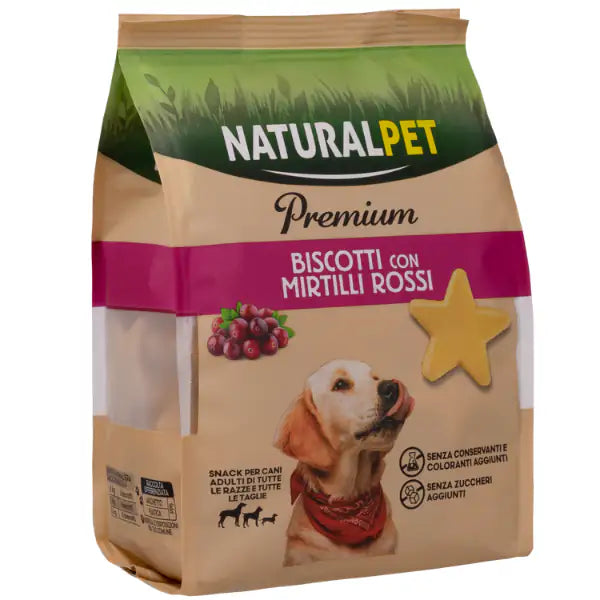 NaturalPet Premium biscotti per cani All Breeds 300 gr  con Mirtilli rossi bauzaarit.myshopify.com