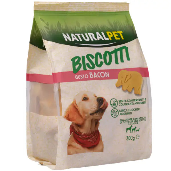 NaturalPet biscotti per cani All Breeds formine snack 300 gr  Bacon bauzaarit.myshopify.com