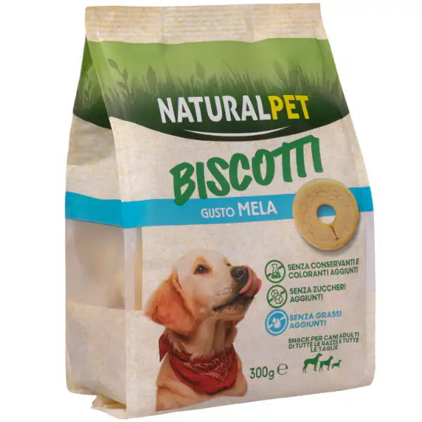 NaturalPet biscotti per cani All Breeds formine snack 300 gr  Mela bauzaarit.myshopify.com