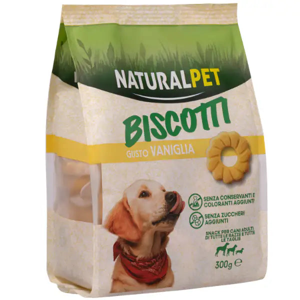 NaturalPet biscotti per cani All Breeds formine snack 300 gr  Vaniglia bauzaarit.myshopify.com