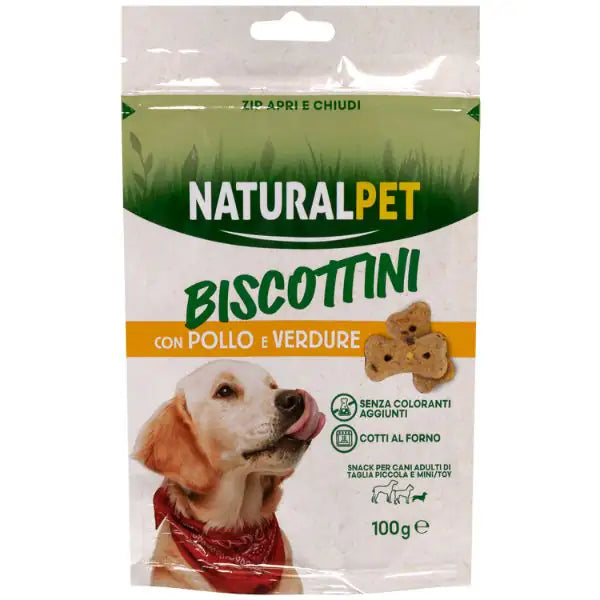 NaturalPet biscotti per cani Mini/Toy 100 gr  con Pollo e verdure bauzaarit.myshopify.com