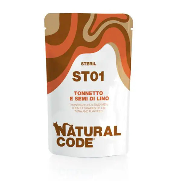 Natural Code Sterilised Buste in Acqua di Cottura 70 gr  ST01 - tonnetto e semi di lino bauzaarit.myshopify.com