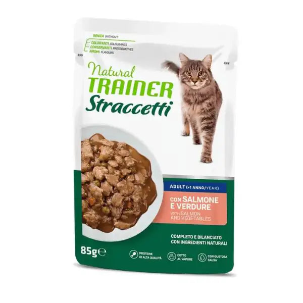 Natural Trainer Cat Adult Straccetti cotti al vapore 85 gr  Salmone bauzaarit.myshopify.com