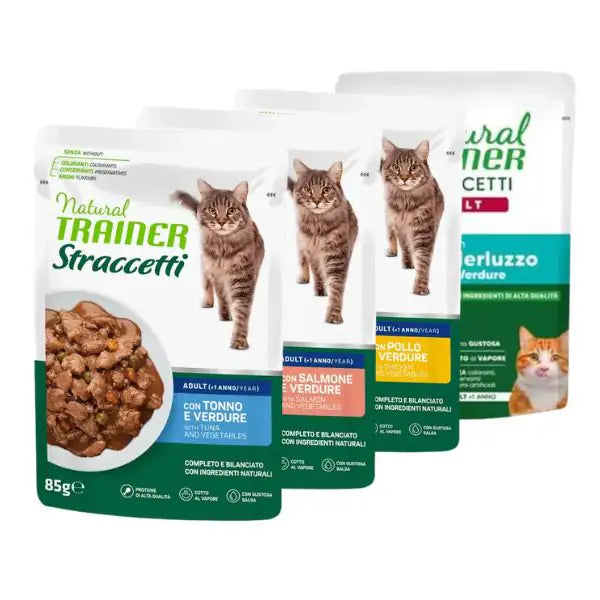 Natural Trainer Cat Adult Straccetti cotti al vapore 85 gr   bauzaarit.myshopify.com