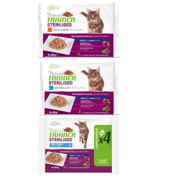 Natural Trainer Cat Sterilised multipack 4 x 85 gr   bauzaarit.myshopify.com