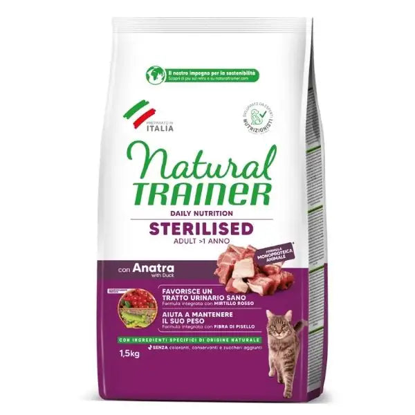 Natural Trainer Daily Nutrition Adult Sterilised Monoproteico con Anatra  1,5 kg bauzaarit.myshopify.com