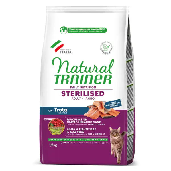 Natural Trainer Daily Nutrition Adult Sterilised Monoproteico con Trota  1,5 kg bauzaarit.myshopify.com