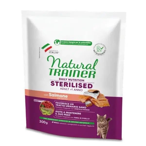 Natural Trainer Daily Nutrition Adult Sterilised con Salmone  300 gr bauzaarit.myshopify.com