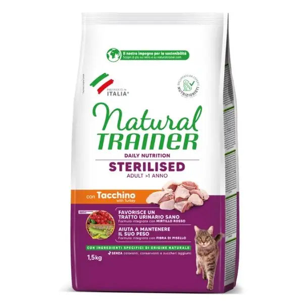 Natural Trainer Daily Nutrition Adult Sterilised con Tacchino  1,5 kg bauzaarit.myshopify.com