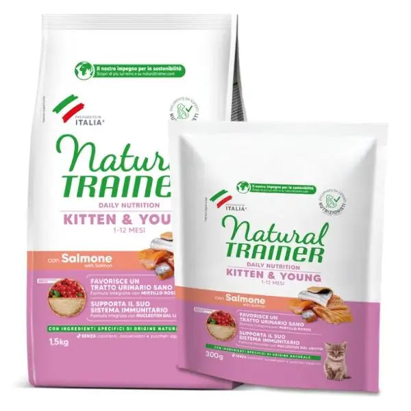 Natural Trainer Daily Nutrition Kitten&Young con Salmone   bauzaarit.myshopify.com