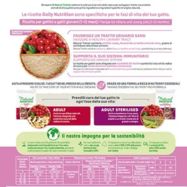 Natural Trainer Daily Nutrition Kitten&Young con Salmone   bauzaarit.myshopify.com