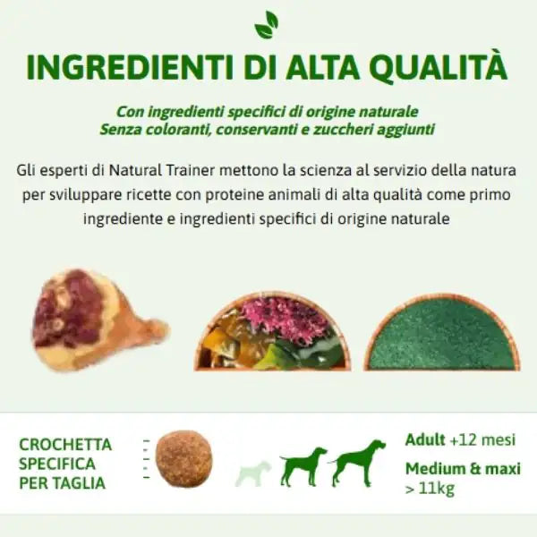 Natural Trainer Daily Nutrition Medium Adult con Prosciutto crudo   bauzaarit.myshopify.com