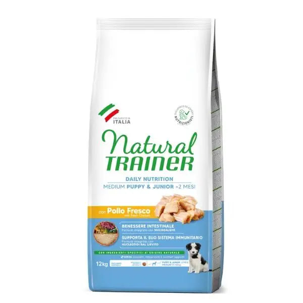 Natural Trainer Daily Nutrition Medium Puppy&Junior con Pollo fresco  12 kg bauzaarit.myshopify.com